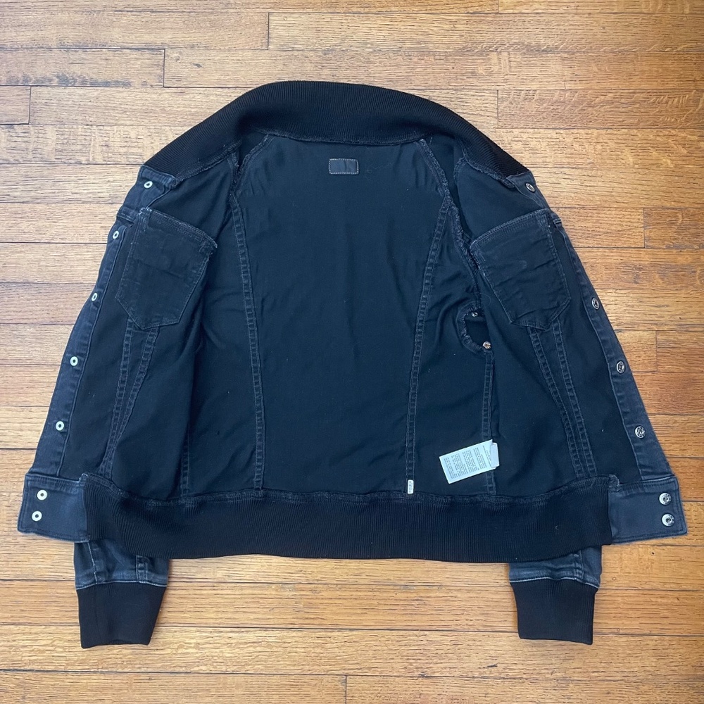 MOTHER Denim Bomber Jacket Ribbed Collar Rare - Picture 8 of 11